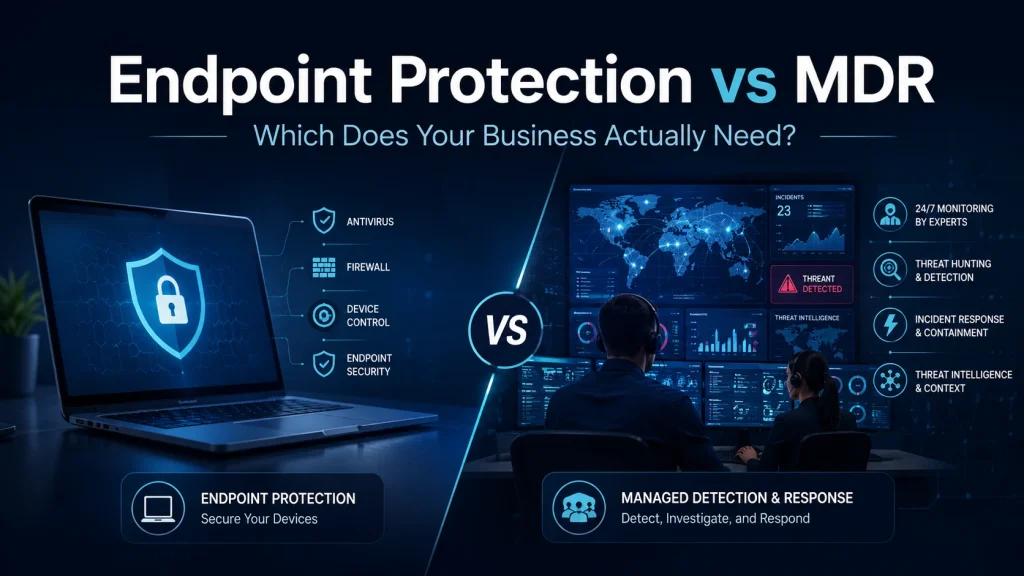 Endpoint Protection vs MDR: Which Does Your Business Actually Need? 1 EDR vs MDR services Canada